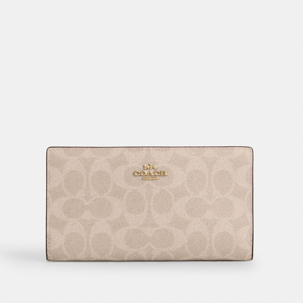 Coach Outlet Slim Zip Wallet In Signature Canvas